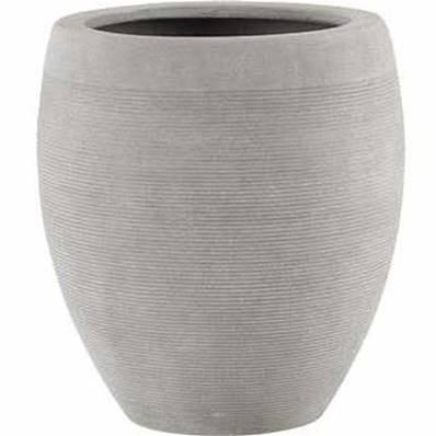 Bac fibres de verre/ composite Ext. bullet bas Ø57cm H57cm gris rayé