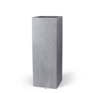 Bac fibres de verre  35x35cm H100cm Ext IF carr haut gris clair