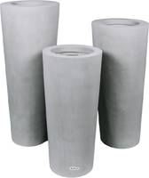 Bac polystone Ø 48 cm H 110 cm Ext. colonne gris ciment