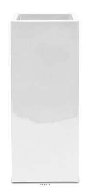 Bac fibres de verre gelcoat 42x42x75 cm Ext. carré haut blanc glossy