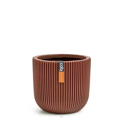Pot Groove plastique forme eggpot H 21 x D 23cm Rouge