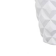 Joli pot effet 3D forme bullet fibres synthétiques H 8 x D 8 cm Blanc