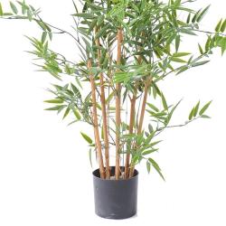 Bambou artificiel en pot special UV pour extérieur H 90 cm Vert