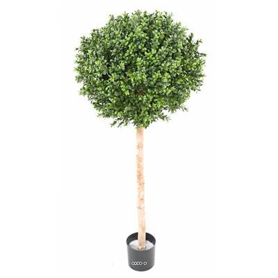 Buis boule artificiel H 170 cm D 60 cm tronc naturel Int Ext en pot