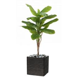 Bananier artificiel en pot Tronc naturel H 120 cm Vert