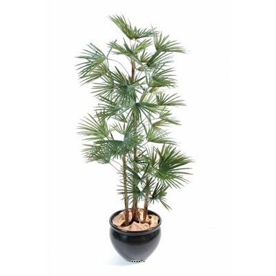 Palmier Livistona Artificiel H 140 cm D 70 cm en pot