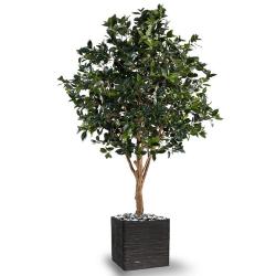 Arbre fruitier artificiel en pot H 280 cm feuillage dense Vert