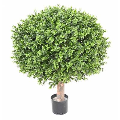 Buis artificiel sur tronc en pot pour extérieur anti-UV H 77 cm D 65 cm