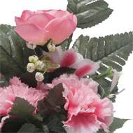 jardinièrre pot beton Renoncule, œillet, et alstromeria pour la Toussaint Rose
