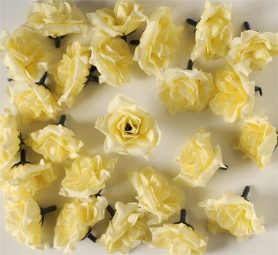 têtes de rose Artificielle X 24 Champagne D 5 cm pour Boule de rose