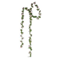 Guirlande de 45 Minis Roses artificielles Tissu L 215 cm Rose pâle