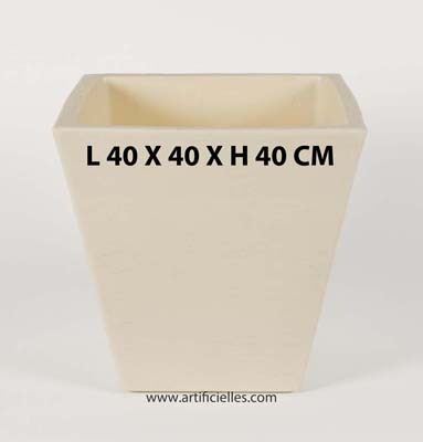 Bac LEA Beige L 40 X H 40 CM Cubique évasé intérieur / extérieur