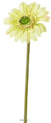 Gerbera artificiel H 48 cm D 8 cm superbe Crème vert