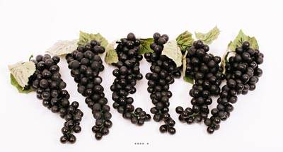 Raisin Noir factice 90 grains x6 Plastique soufflé L28cm