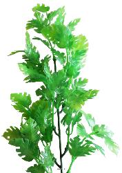 Piquet de feuilles de philodendron factices H45cm plastique ext. vert
