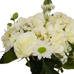 Bouquet artificiel création fleuriste H 70 cm douceur aérienne