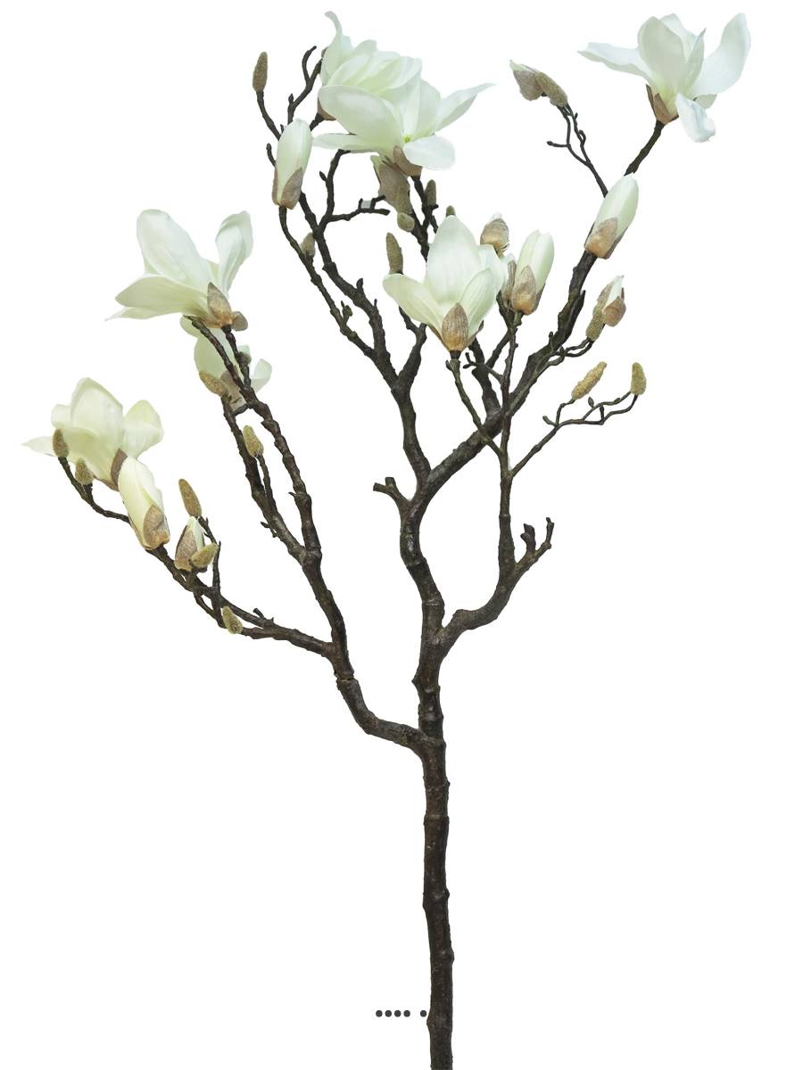 Fleurs de Magnolia artificiel en branche, H 128 cm | Artificielles.com, image size:900x1200