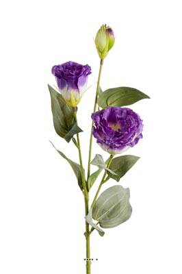 Lisianthus factice en tige H70cm D18cm 3 fleurs haut de gamme Lavande