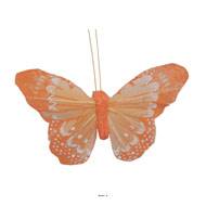Papillon artificiel avec pince, H 8 cm, L 10 cm Orange