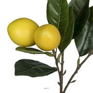 Branche de 6 citrons artificielle jaune avec feuillage H 67 cm L 22 cm