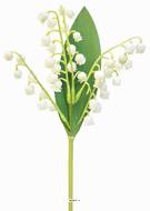 Brin de muguet avec feuillage H28 cm Ravissant
