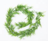 Guirlande de bambou artificiel ramifiée plastique L 180 cm 72 feuilles Vert