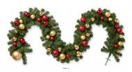 Guirlande de Noël Artificielle Lg 275 cm  Boules Rouge - Or Pro NF S54-200 - EN71-2 : Décoration Fes