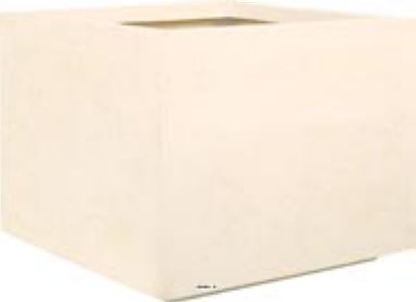 Bac en Polystone Nice Ext. Colonne carree L 40x 40 x H 30 cm Creme