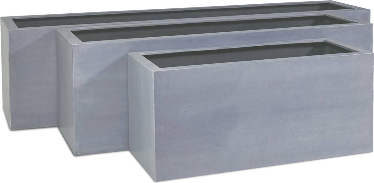 Bac Fibres De Verre Jardiniere Gris Artificielles Com