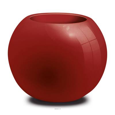 Bac fibres de verre robuste et revêtement gelcoat qualité marine Ø 40 cm H 32 cm Ext. boule rouge rubis