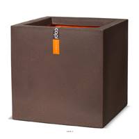 Bac en plastique top qualité Int/Ext. cube 40x40x40 cm marron
