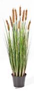 Graminée artificielle Marron H 90 cm 478 tiges 9 pompons en pot