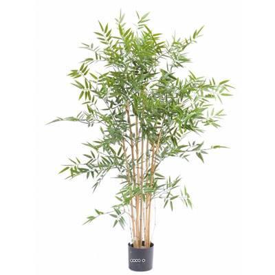 Bambou artificiel en pot special UV pour extérieur H 120 cm Vert