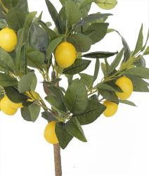 Citronnier en pot artificiel avec fruits H 70 cm 12 citrons factices