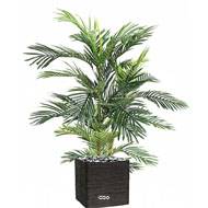 Joli palmier areca artificiel en pot multitroncs H 120 cm Vert