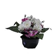 Fleurs artificielles cimetière roses, pensées et mini fleurs en coupe D 30 cm Mauve violet