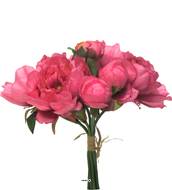 Bouquet de Pivoines factices 8 têtes D28cm H34cm Rose fuchsia - BEST