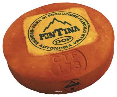 Fontina artificiel Fromage Italien factice décoratif D 360x60 mm
