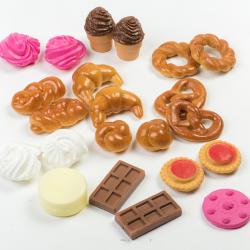 Viennoiseries artificielles assorties 22 pieces en plastique souffle