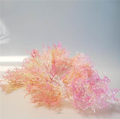 Piquet d'herbe de Corail factice H30cm plastique extérieur Rose-crème