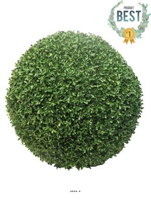 Boule de buis factice feuilles PE protection UV H 50 cm Vert - BEST