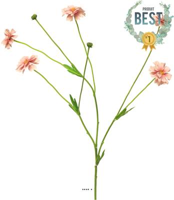 Centaurée artificielle, 3 ramures, H 64 cm Rose - BEST