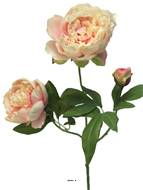 Pivoine artificielle ramifiée, 3 têtes, H 70 cm Rose pâle -  BEST