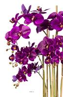 Orchidée Factice 7 hampes vase résine noir H105cm D75cm Mauve violet