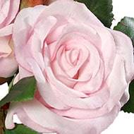 Adorable petit bouquet de fausses roses 3 têtes H 17 cm Rose pâle