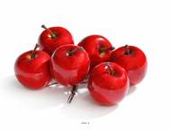 Mini pommes rouges D 3,5cm artificielles en bouquet de 6
