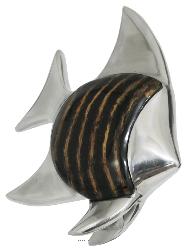 Poisson Aluminium massif laque Choco H 16,5 cm