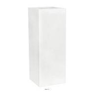 Bac en pures fibres Blanka Ext. jardinière L 45x l 45 x H 100 cm blanc glossy