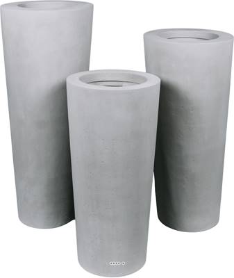 Bac polystone Ø 43 cm H 80 cm Ext. colonne gris ciment