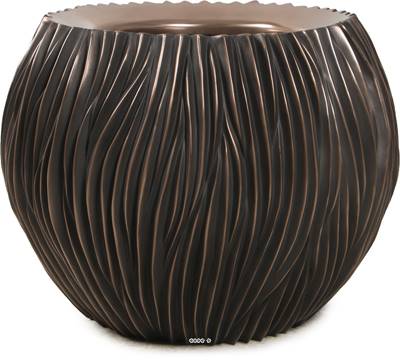 Bac plastique & particules métal Ø80cm H60cm Ext chaudron bronze vague